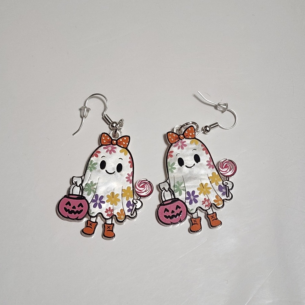 Ghost Earrings Halloween Gift Party Jewelry Dangle Fall Trick or Treat